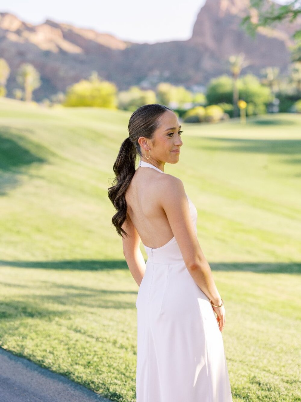 Long White Halter Dress worn once! - Picture 3 of 4